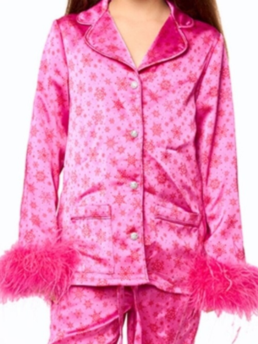 Buddy Love Danica Feather Cuff Button-Up Pajama Shirt